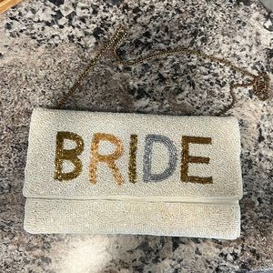Beaded BRIDE clutch